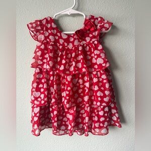Healthtex size 4T youth layered hearts pattern dress